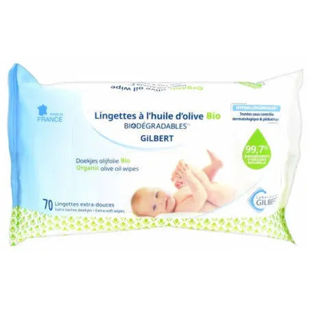 Gilbert Bébé Lingettes Eau Biodégradables 70 Unités