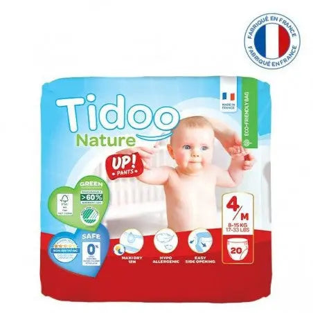 Tidoo T4 - 30 couches culottes d'apprentissage écologiques (8-15kg)